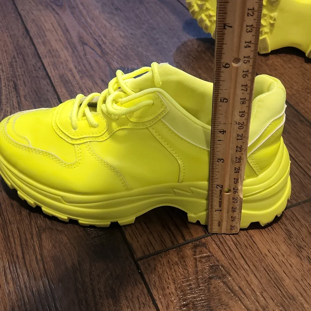 Chunky Lug Neon Sneakers - Picture 15 of 16